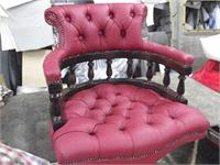 Recovering & reparing new leather armchair
